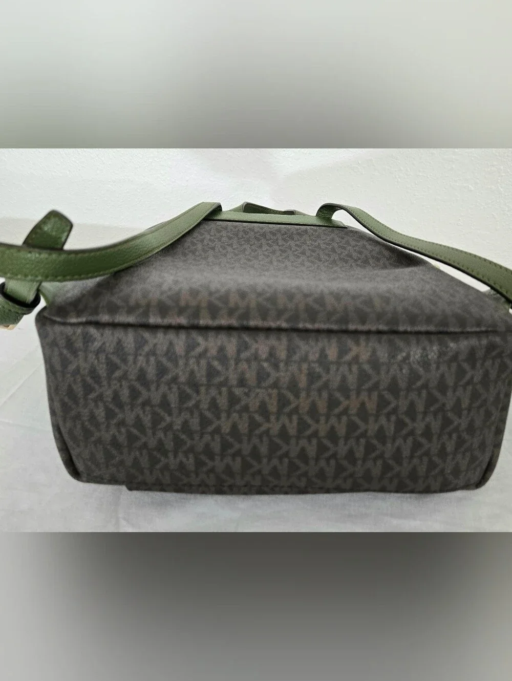 Michael Kors Erin Medium Backpack Purse Evergreen Polished Career Collegiate
